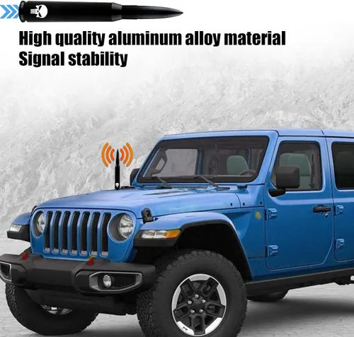 Vista 3 de ZKFAR 1 antena de bala de 5.4 pulgadas, antena de reacondicionamiento de automóvil para Ford F150, Jeep Wrangler Chevrolet, accesorios resistentes