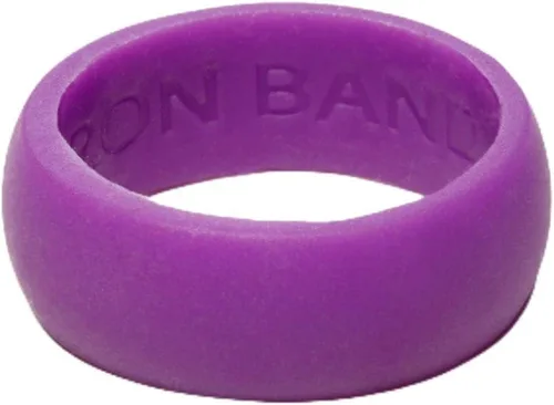 Vista 4 de Anillo de boda de silicona de goma, bandas galardonadas de grado médico (azul, verde lima, gris, azul marino, rosa, morado)