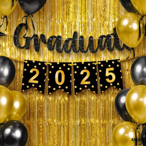 Vista 6 de Katchon, Cartel brillante de graduación 2025 – Grande de 8 pies, sin bricolaje Cartel de feliz graduación 2025, decoraciones de graduación clase