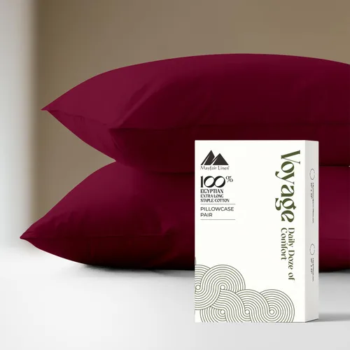 Vista 18 de Mayfair Linen Voyage Collection - Juego de 4 fundas de almohada de algodón egipcio de lujo de la serie 600, color blanco, suaves, refrescantes