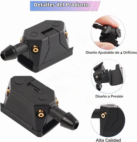 Vista 3 de XUKEY Kit de boquilla rociadora para lavaparabrisas, ajuste universal para brazo de limpiaparabrisas de 0.31 a 0.35 pulgadas, ángulo de rociado