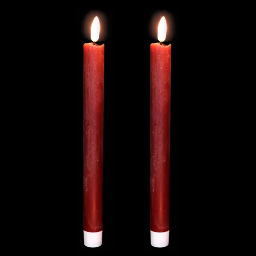 Vista 17 de Wondise Velas Cónicas Sin Llama con Control Remoto Temporizador, Candelabros Rojos Cerosos Reales a Batería Velas LED de Mecha 3D para Decoración