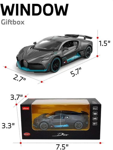 Vista 5 de RASTAR 1/32 - Auto fundido a presión con licencia oficial para Bugatti DIVO, gris