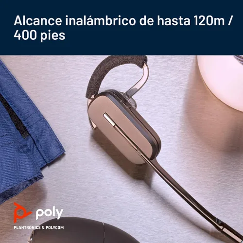Vista 5 de Plantronics - Auriculares DECT inalámbricos CS540 (Poly) - Oreja única (Mono) Convertible (3 estilos de uso) - Se conecta al teléfono de escritorio