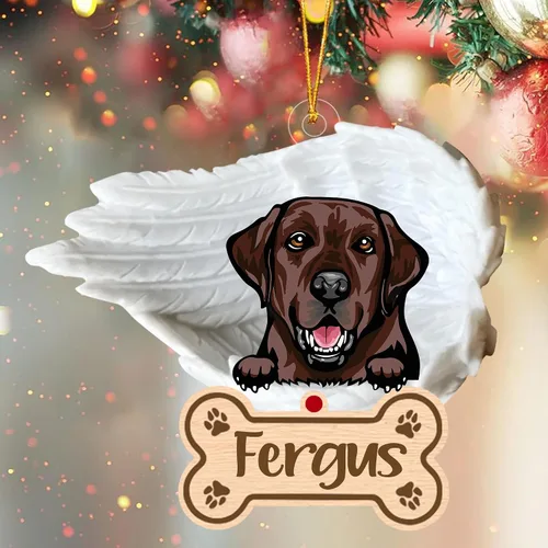 Vista 12 de Adorno de perro afgano de 1 ángel, adorno acrílico 2D personalizado conmemorativo para perros, regalo por pérdida de mascotas, regalo
