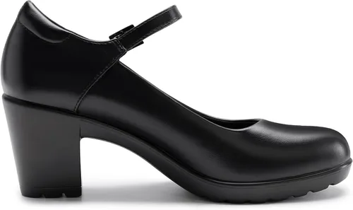 Vista 2 de Athlefit Zapatos de tacón grueso Mary Jane para mujer, zapatos de tacón bajo cerrados con punta redonda, cómodos zapatos de vestir de boda