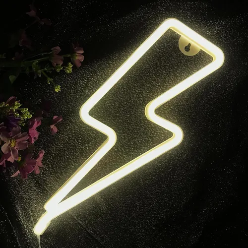 Vista 38 de Letrero de neón para decoración de pared, estético, amarillo, para dormitorio, USB/3-AA, funciona con pilas, luz nocturna para decoración de luz