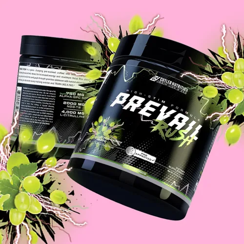 Vista 4 de Cutler Nutrition High Stim - Polvo de preentrenamiento Prevail Rush preentrenamiento para hombres y mujeres para bombas intensas, energía