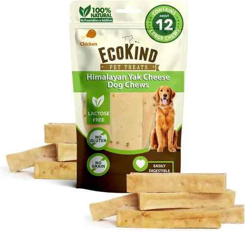 Vista 30 de EcoKind Premium Gold Yak Cheese Masticables para Perros del Himalaya, golosinas saludables para perros pequeños, totalmente naturales, masticables