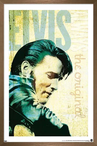 Vista 16 de Trends International Elvis Presley - Póster de pared original, 34 pulgadas de largo x 22.4 pulgadas, versión enmarcada en caoba Versión enmarcada