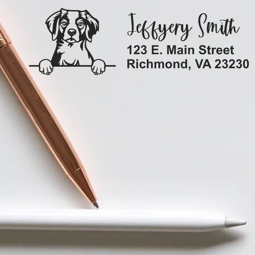 Vista 38 de American Bulldog Stamp Duo, Custom Return Address for Dog Lovers, Personalized Mail Mark for Letters and Cards