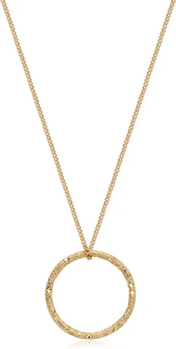 Vista 25 de Fettero - Collar con dije de oro, gargantilla en capas con moneda abierta, círculo de karma completo, luna creciente nueva, 14K oro chapado