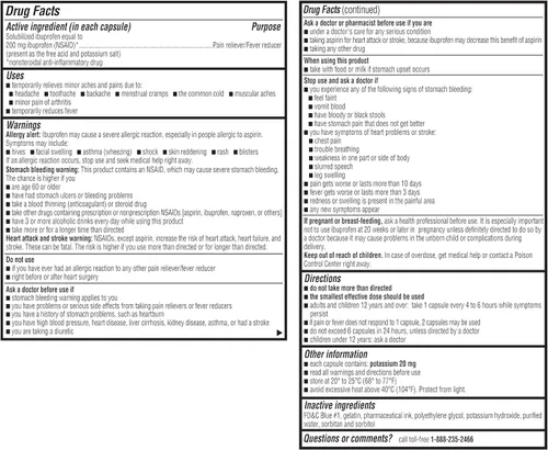 Vista 7 de A+Health Cápsulas blandas de ibuprofeno de 200 mg, analgésico/reductor de fiebre (AINE), 240