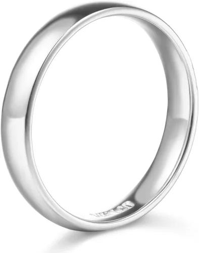 Vista 2 de Alianza de boda lisa sólida de 0.276 in de oro amarillo o blanco de 14 quilates