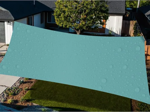 Vista 7 de TANG Toldo impermeable de 10 x 15 pies, para exteriores, bloqueo UV, borde curvado para patio, piscina, pérgola, turquesa