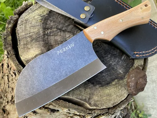 Vista 2 de Perkin Cuchillo de caza con vaina Cuchillo de carnicero 1095 Acero PK2500
