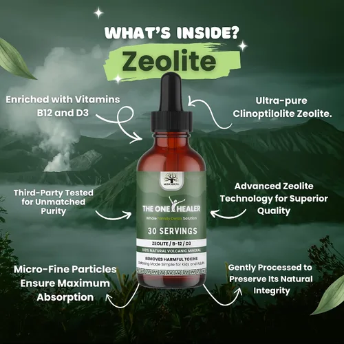 Vista 7 de The One Healer Zeolite Detox para niños y adultos, gotas de zeolita pura con metilo B12 y vitamina D3 para desintoxicación de metales pesados