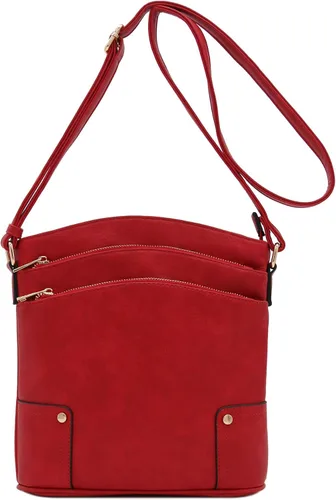 Vista 48 de Bolso cruzado grande con triple bolsillo con cremallera.