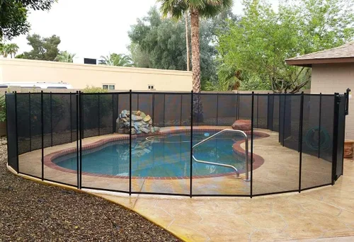 Vista 11 de VINGLI Puerta de valla de piscina autoenganchable, valla de seguridad para piscina enterrada con bisagra de cierre automático, barrera de seguridad
