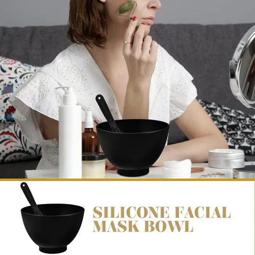 Vista 7 de Beavorty Juego de tazones de máscara facial de silicona, cuenco de mezcla de silicona, cuenco de modulación de máscara facial, tazón de tazón