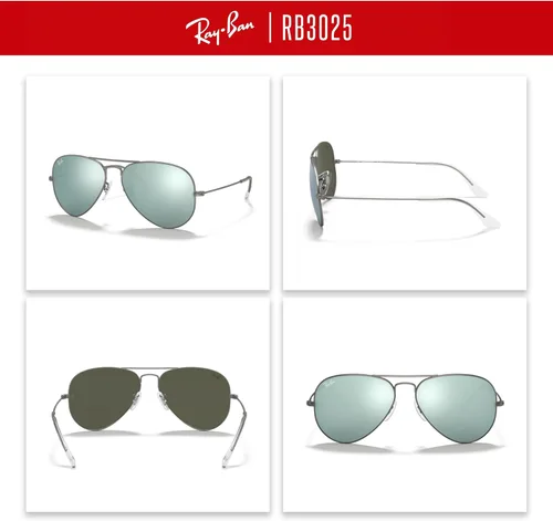 Vista 39 de Ray-Ban RB3025 - Lentes de sol de aviador de metal para hombre y mujer + paquete con kit de cuidado de gafas iWear de diseñador