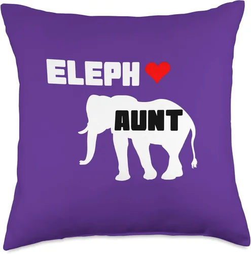 Vista 5 de Best Aunt gifts Elephant Design - Almohada para tía, 16 x 16 pulgadas, multicolor