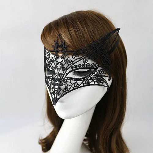 Vista 4 de Máscara de encaje sexy para mujer máscara de baile de máscaras máscara de disfraz de Halloween máscara de cosplay de carnaval