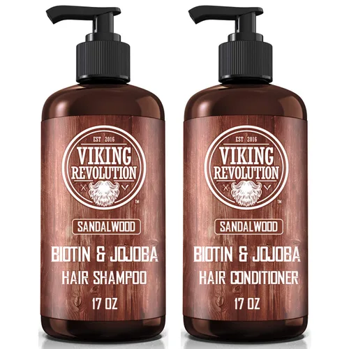 Vista 9 de Viking Revolution - Acondicionador de sándalo con biotina y aceite de jojoba - Acondicionador para hombres, acondicionador natural para cabello