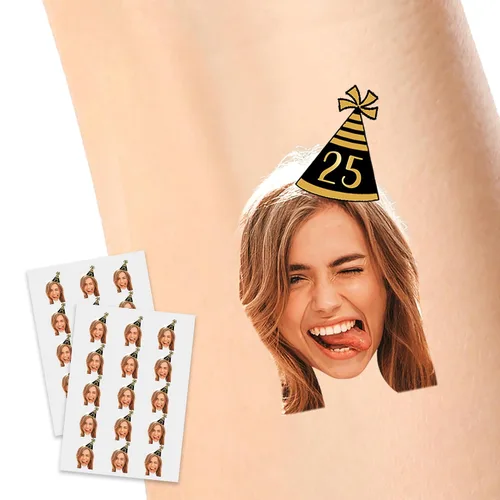 Vista 23 de Tatuajes temporales personalizados, tatuajes de flores de nacimiento personalizados para cumpleaños, boda, despedida de soltera, 1 juego de 15