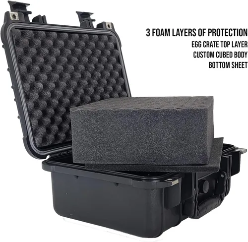 Vista 2 de Flying Camel TSA Approved Hard Gun Camera Electronics Case with Foam, Water and Shock Proof
