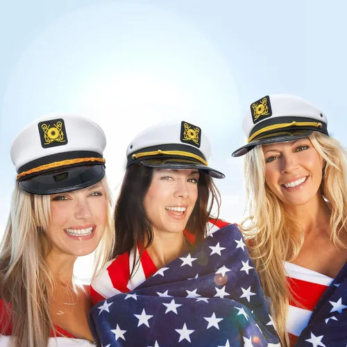 Vista 3 de SGBETTER Paquete de 40 sombreros de capitán a granel, sombreros de marinero, sombreros de capitán ajustables para adultos, hombres y mujeres, fiesta