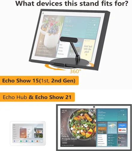 Vista 5 de Soporte giratorio e inclinable compatible con Echo Show 15/21
