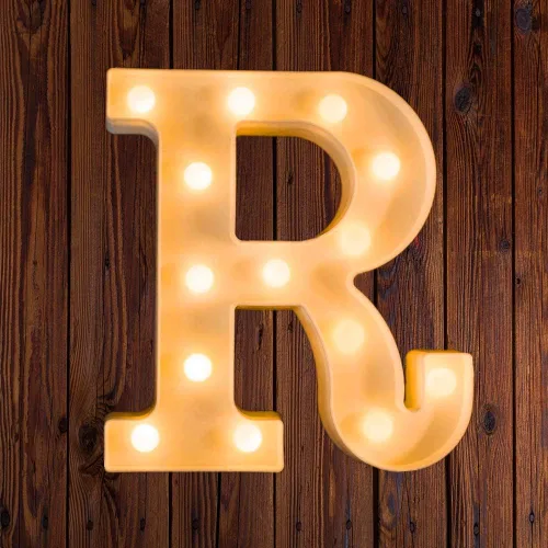 Vista 19 de Ulalaza Letrero de luz LED en blanco y negro, 2 letras AA alimentadas por batería para boda, fiesta de cumpleaños, lámpara de Navidad, luz nocturna