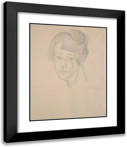 Vista 4 de ArtDirect Gris, Juan 20x24 Black Modern Framed Art Print Titled: Portrait of Woman ll