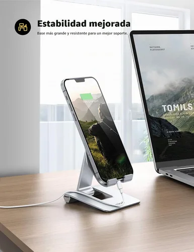 Vista 3 de Soporte Lamicall ajustable para teléfono, para escritorio
