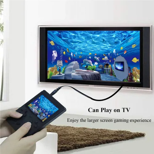 Vista 3 de Consola de juegos de mano para niños y adultos retro, 168 juegos clásicos de 8 bits, juegos de video de pantalla de 3 pulgadas con cable AV en TV.