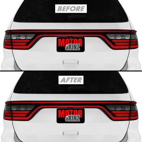 Vista 18 de SlickMod Tinte de humo de vinilo precortado para luz trasera Dodge Durango 2014-2023 (20% humo oscuro, 1. luz trasera)