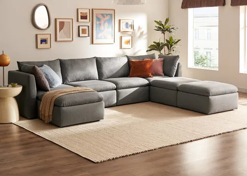 Vista 47 de mopio Sofá Seccional Modular de Gran Tamaño con Fundas Completamente Extraíbles y Almacenamiento, Convertible en Forma de U, en Forma de L