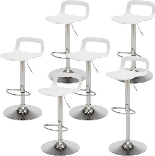 Vista 13 de NOBPEINT Taburete de bar giratorio ajustable con elevación de aire cromado contemporáneo, juego de 4, gris