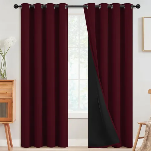 Vista 140 de SimpleHome - Cortinas opacas 100% para recámara, cortinas de ventana con ojales beige, con aislamiento térmico, cortinas de oscurecimiento