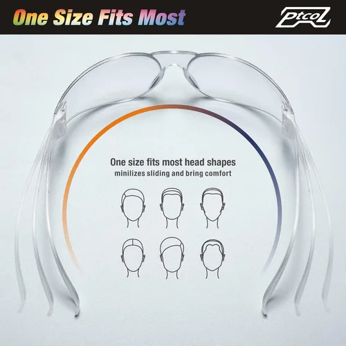 Vista 4 de Paquete de 3 Gafas de Seguridad a Granel con Lentes Cristalinas Transparentes Unisex Antirayones Gafas Protectoras Resistentes a Impactos