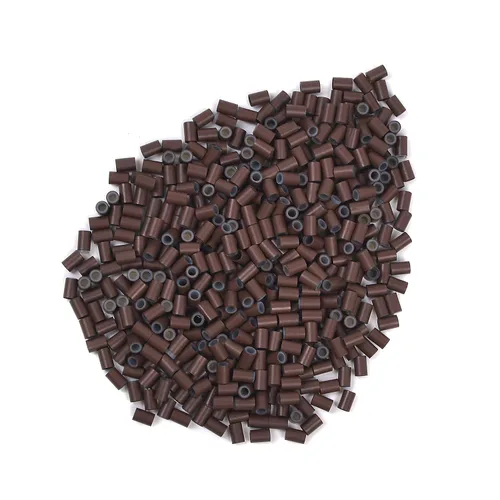 Vista 11 de 200 extensiones de cabello, micro anillos, enlaces, cuentas de anillo de cobre forradas de silicona, cuentas de cabello de 0.138 in para extensiones