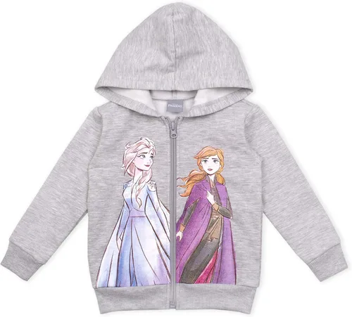 Vista 2 de Disney Frozen Girls - Conjunto de camiseta con capucha y pantalones de leggings con cremallera para niños pequeños y pequeños blancogrisazul marino