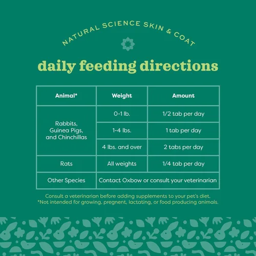 Vista 7 de Oxbow Suplemento de ciencia natural para piel y pelaje, alto en fibra, aceite de palma, ácidos grasos Omega 3 y 6 para animales pequeños, 4.2 onzas
