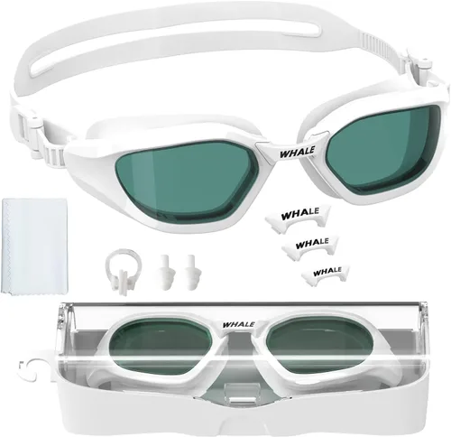 Vista 8 de Whale Gafas de natación para adultos, 100% UV y antivaho - Sello de silicona ultra suave para hombres y mujeres