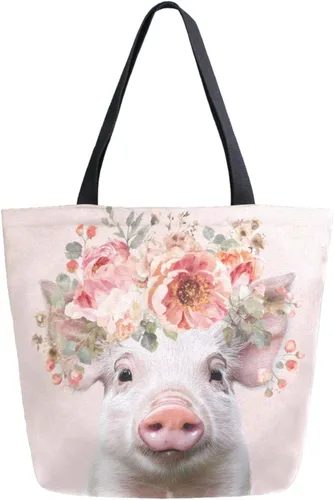 Vista 55 de Chic Funny Cute Pattern Big Handle Extra Large Shoulder Tote Bag for Beach Travel Weekender Gym Grocery Shopping