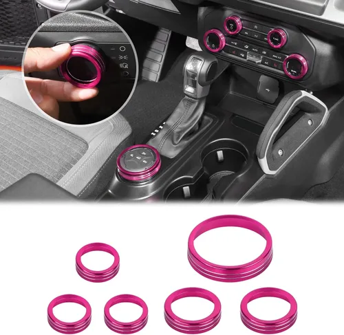 Vista 11 de JWWY Pomo para interruptor de faros delanteros de aire acondicionado, tracción 4WD, cubierta de perilla para interruptor de engranajes para Ford