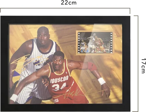Vista 2 de veratwo Signed The Dream Olajuwon - Póster de baloncesto enmarcado para regalo de fotos de 8 x 6 pulgadas, con pantalla de película de 0.039 x 1.378