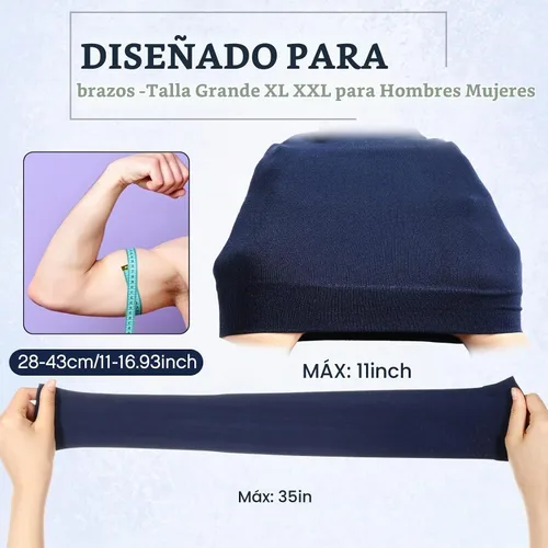 Vista 2 de Neer 4 pares de fundas para brazos, protector solar, negro, blanco, azul