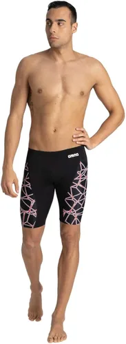 Vista 4 de Arena Men's Team Color Print Jammer Athletic Training Swimsuit Bathing Suit